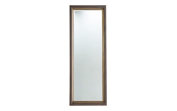 Contempo Espresso LED Floor Mirror with tall rectangular MDF frame in espresso finish, built-in LED lighting, contemporary style for bedroom or dressing room.