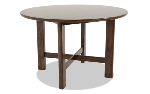 Mango Brown Solid Wood Round Dining Table