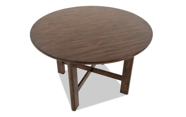 Mango Brown Solid Wood Round Dining Table