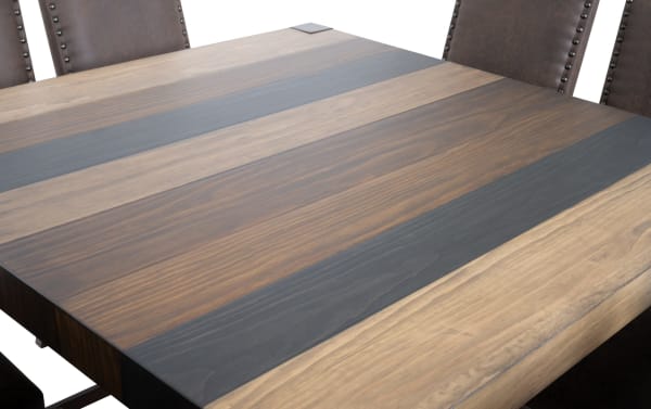 Canyon 9 Piece Brown Faux Leather Upholstered Counter Height Square Dining Set