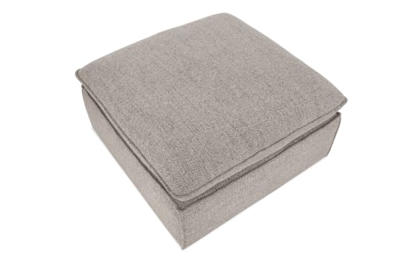 Gray Infinity Gray Ottoman with plush polyester fabric upholstery, transitional style, and sturdy Siberian pine frame for versatile comfort.