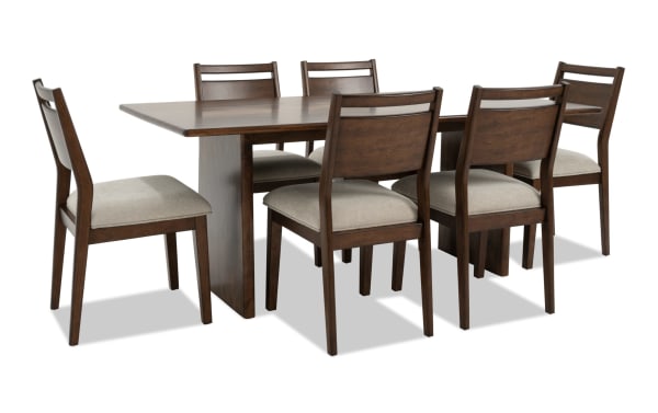 Mango 7 Piece Brown & Beige Solid Wood 72'' Dining Set
