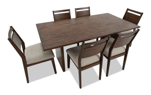 Mango 7 Piece Brown & Beige Solid Wood 72'' Dining Set
