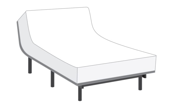 Power Bob Essential Base with Signature Hybrid 13.5'' King Firm Mattress featuring adjustable black metal frame and white hybrid memory foam mattress for customizable firm support.