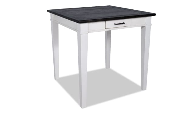 Montana White & Espresso Square Counter Height Storage Dining Table