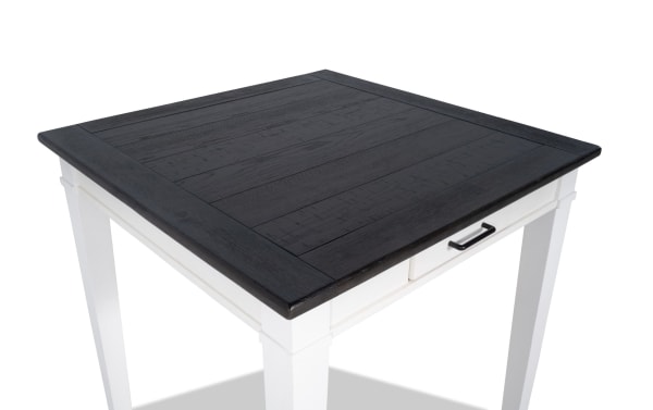 Montana White & Espresso Square Counter Height Storage Dining Table