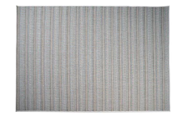 Laguna 5' x 7' green striped indoor/outdoor rug in polypropylene with flat pile, featuring a contemporary vertical leaf pattern, ideal for high-traffic areas.