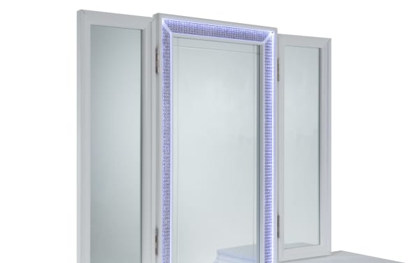 Glamour White 8 Drawer Vanity Set