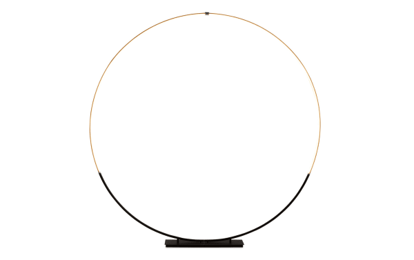Ellis 80" black metal LED circle floor lamp with contemporary style, featuring an 80-inch illuminated circular frame and foot switch control.