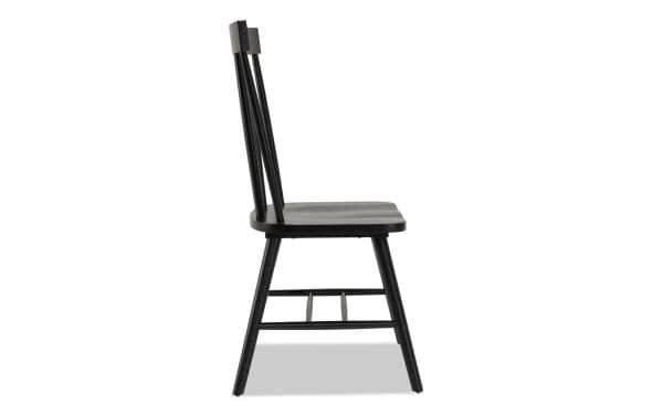 Dallas Black Dining Chair from the Dallas Dining collection, a transitional style Windsor chair in black MDF with a minimalistic silhouette and sturdy angled legs.