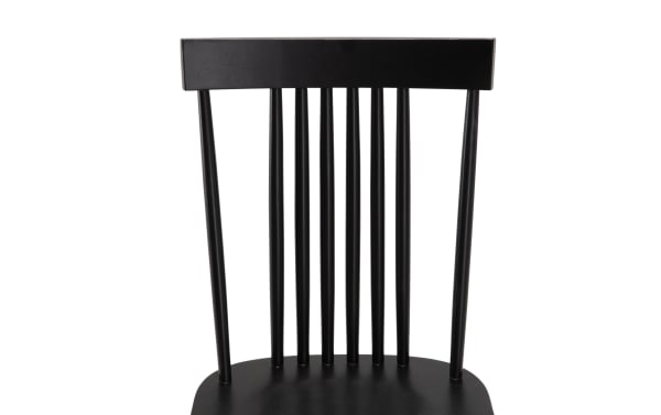 Dallas Black Dining Chair from the Dallas Dining collection, a transitional style MDF Windsor chair with a minimalistic black spindle back design.