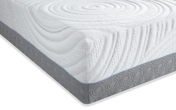 Twilight 15.5'' Queen Plush Mattress with white quilted top, gray breathable cooling cover, and premium layered foam for support and airflow.