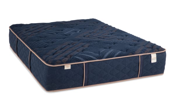 Copper Radiance 13'' Twin XL Firm Mattress with navy blue quilted copper-infused cover, cushion-firm hybrid design, and premium gel layers