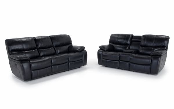 Avenger Black 89'' Power Reclining Sofa & 78'' Reclining Console Loveseat with USB Port
