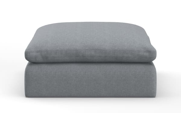 Dream Gray Ottoman in transitional style with oversized cushioned top, gray polyester-nylon fabric upholstery from the Dream collection.
