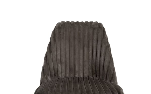 Transitional Sofia Upholstered Chocolate Swivel Office Chair with plush polyester fabric, Bob-O-Pedic memory foam seat, metal base, and adjustable height.