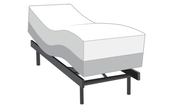 Power Bob Elite Base with Copper Radiance 14'' Twin XL Plush Mattress featuring adjustable black metal frame and plush white copper-infused hybrid mattress.