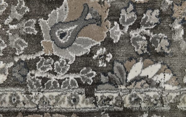 Brown Amelia 8' x 10' Oriental rug with transitional vintage floral design, made of durable polyester fabric for stylish home decor.