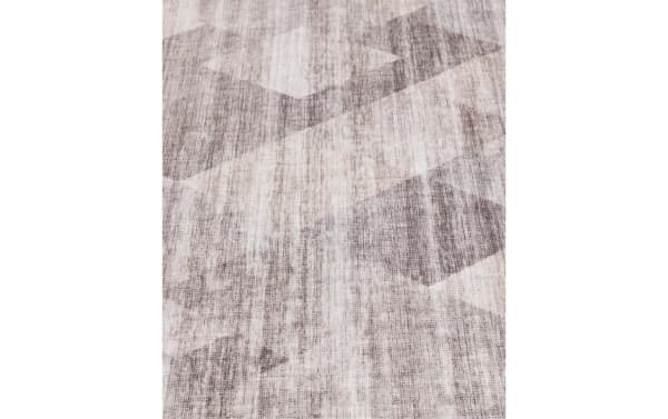 Salem 5' x 7' Brown Geometric Washable Rug with low pile, transitional style, and durable polyester fabric featuring a subtle geometric pattern.