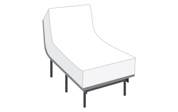 Power Bob Essential Base with Twilight 15.5'' Twin XL Firm Mattress featuring a white, firm foam mattress with ergonomic contour and black metal foundation legs for sturdy support.