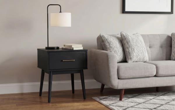 Bettie Black Storage End Table
