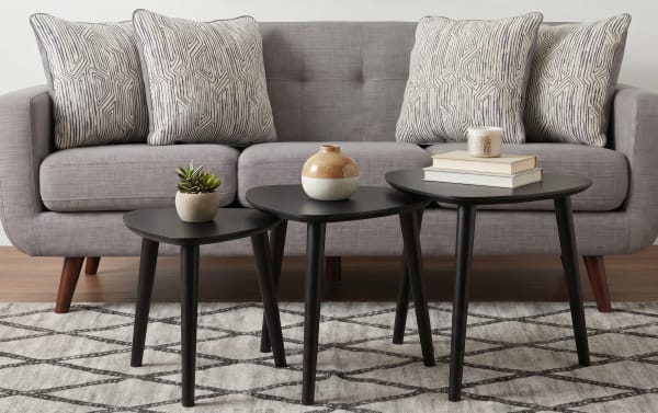 Bettie Black Triangle Nesting Tables (Set of 3)