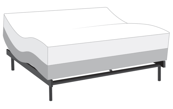 Power Bob Elite Base with Twilight 15.5'' King Firm Mattress featuring adjustable black metal base, white and gray layered foam mattress from Bob's Twilight collection with cooling technology and USB ports.