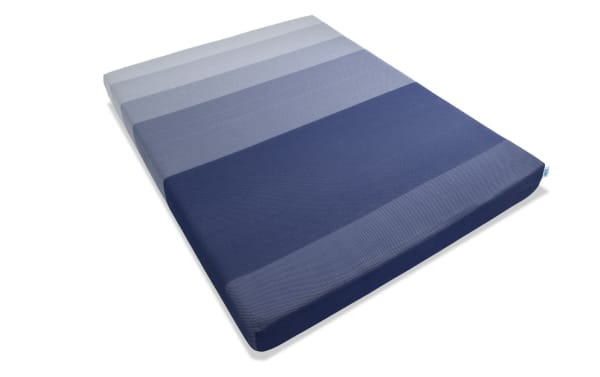 Power Bob Ultra Base with Gem Hybrid 8'' Twin XL Firm Mattress in blue gradient cover, featuring adjustable base with massager, Bluetooth, USB ports, and gel memory foam for pressure relief and cooling.