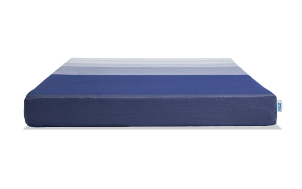 Power Bob Ultra Base with Gem Hybrid 8'' Split King Firm Mattress in blue gradient fabric, featuring breathable stretch knit cover and durable base foam.