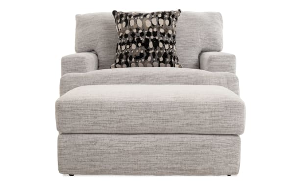 Glacier White Chair & Ottoman