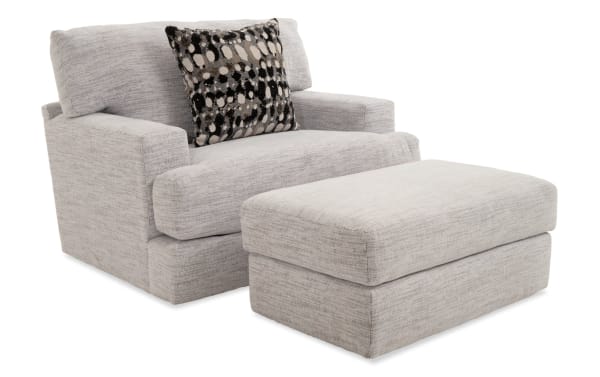 Glacier White Chair & Ottoman