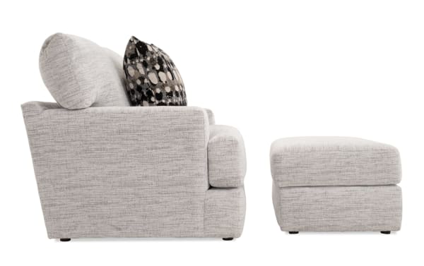 Glacier White Chair & Ottoman