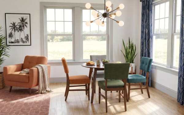 Bettie 5 Piece Upholstered Round Extendable Dining Set