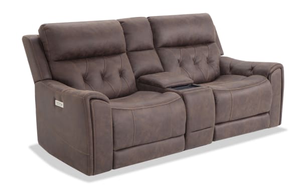 Canyon Walnut 83'' Bluetooth Audio Power Reclining Console Loveseat