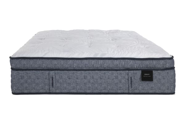 Power Bob Ultra Base with Envy 16'' Twin XL Ultra Plush Mattress featuring a white hand-tufted Tencel knit cover and gray textured hybrid base.