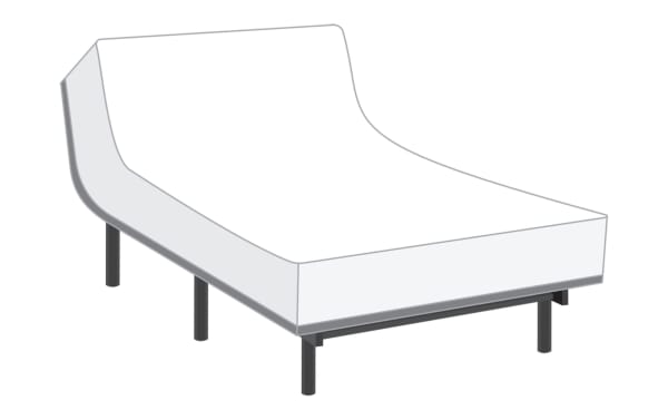 Power Bob Essential Base with Energy 14'' King Plush Mattress featuring adjustable white memory foam mattress with gel-grid layer and charcoal for temperature control, supported by a black metal adjustable base frame from the Energy collection.