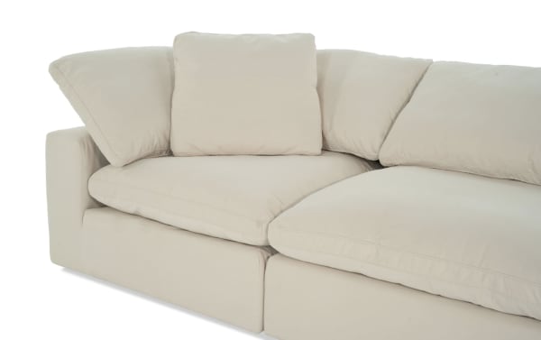 Beige Dream Shell 174'' 8 Piece Modular Sectional sofa with oversized reversible cushions, polyester nylon fabric, and transitional style upholstery.