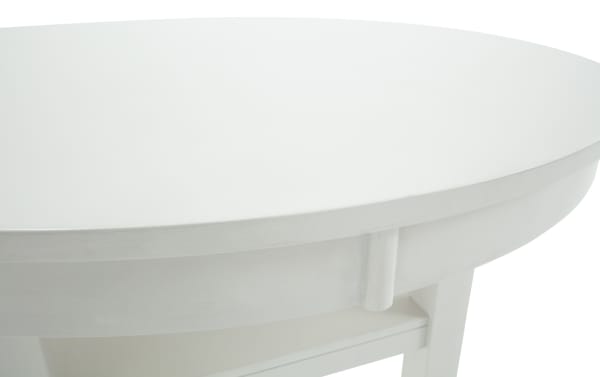 London White Round Dining Table from the London Dining collection, featuring a contemporary white MDF round top and sturdy frame with clean lines.