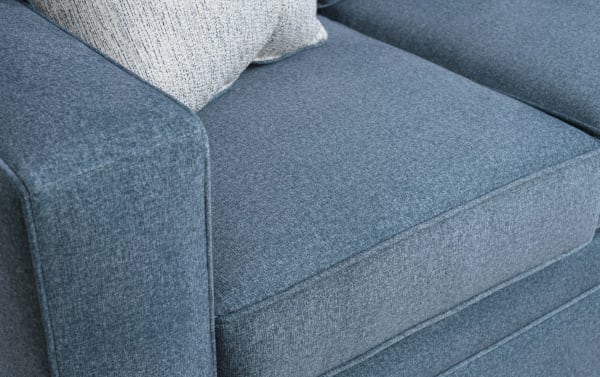Teal Tracy Teal 82'' Sofa with plush polyester fabric upholstery, transitional style, and included accent pillows for cozy seating.