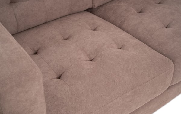 Metro Taupe 57'' Loveseat with tufted polyester fabric upholstery in beige taupe, featuring transitional style and track arms for modern living rooms.