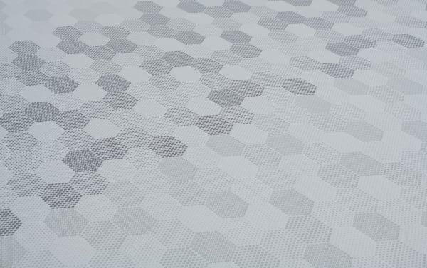 12'' Foam Queen Firm Mattress with a gray hexagonal pattern, firm foam material, and tight-top tailoring for restful sleep and adjustable base compatibility.
