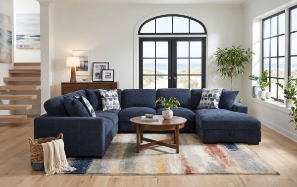 Playground 4 Piece Chaise Sectional with Armless Pop-Up Sleeper