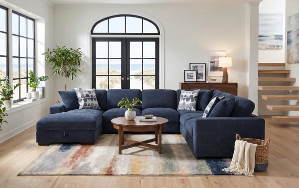 Playground 4 Piece Chaise Sectional with Armless Pop-Up Sleeper