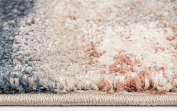 Cozy Pastels 8' x 10' multi abstract rug in heat set polypropylene with multicolored pastel strokes and neutral tones, contemporary style fabric polyester upholstery.