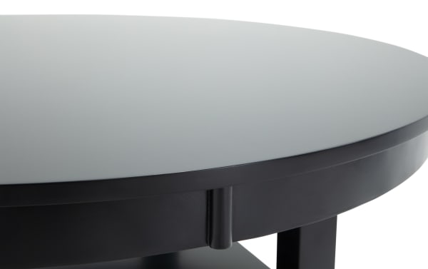 Contemporary London Black Round Counter Height Dining Table from London Dining collection, featuring a smooth black MDF surface and sturdy frame.