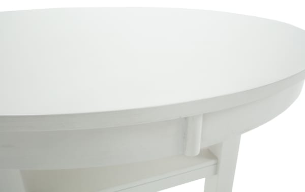 White London White Round Counter Height Dining Table from London Dining collection, featuring a contemporary style with a sturdy MDF frame and smooth round top.