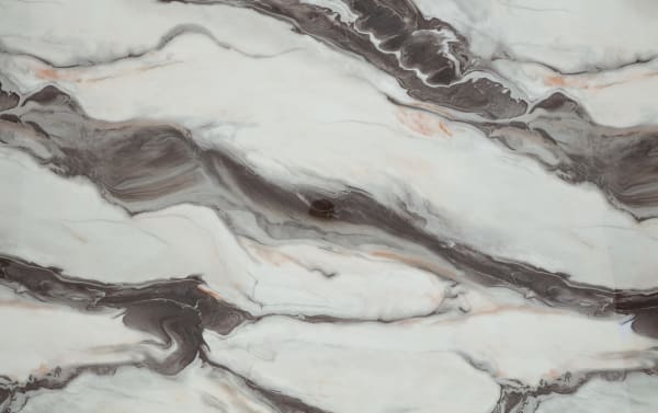 Contemporary Luna Black & White Dining Table with faux marble MDF tabletop featuring elegant black and white swirling patterns, part of Luna Dining collection.