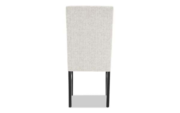 Gray Luna Black & Gray Solid Back Upholstered Dining Chair with plush polyester fabric and sturdy MDF frame, contemporary style from Luna Dining collection.