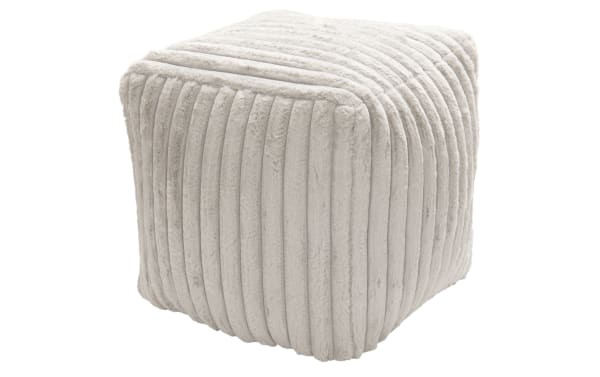 Gray Sofia Gray Channel Pouf with plush polyester fabric upholstery, transitional style, and soft channel tufted design for comfortable seating.