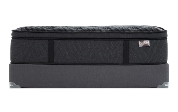 Lush 13.5'' Queen Ultra Plush Standard Mattress Set in dark gray with quilted pillow top, cooling cover, and firm edge support from the Lush collection.